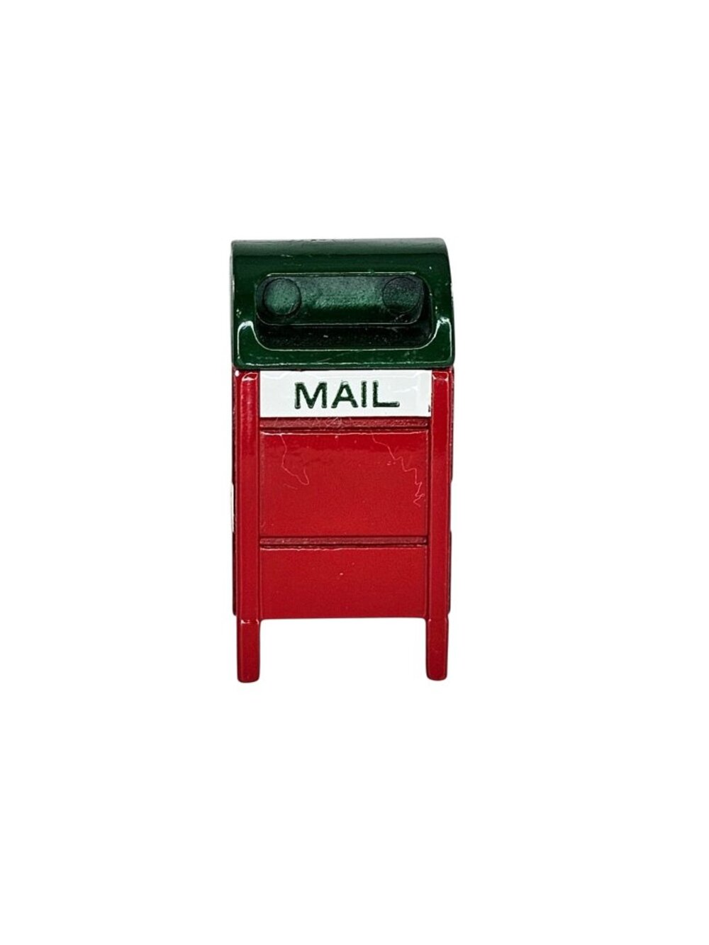 Department 56 Snow Village Miniature Metal Mailbox Red Green Collectible Decor